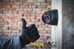 Red light on video camera